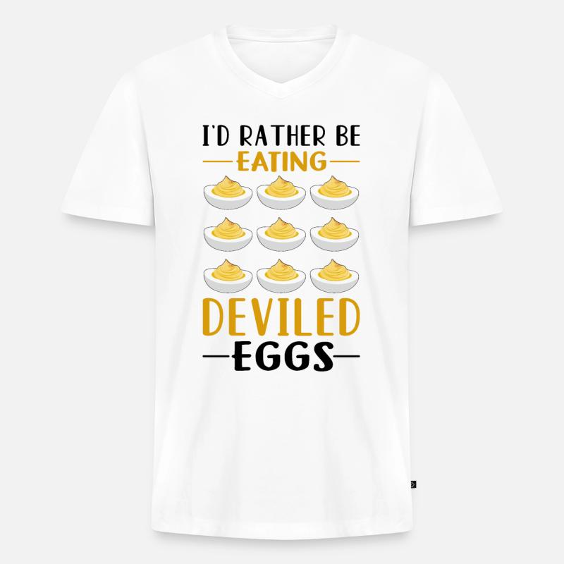Devil's Egg Spell - Men's Premium Organic T-shirt with V-neck - white