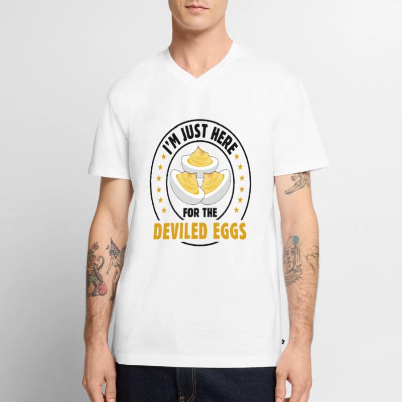 Devil's Egg Spell Men's Premium Organic T-shirt with V-neck