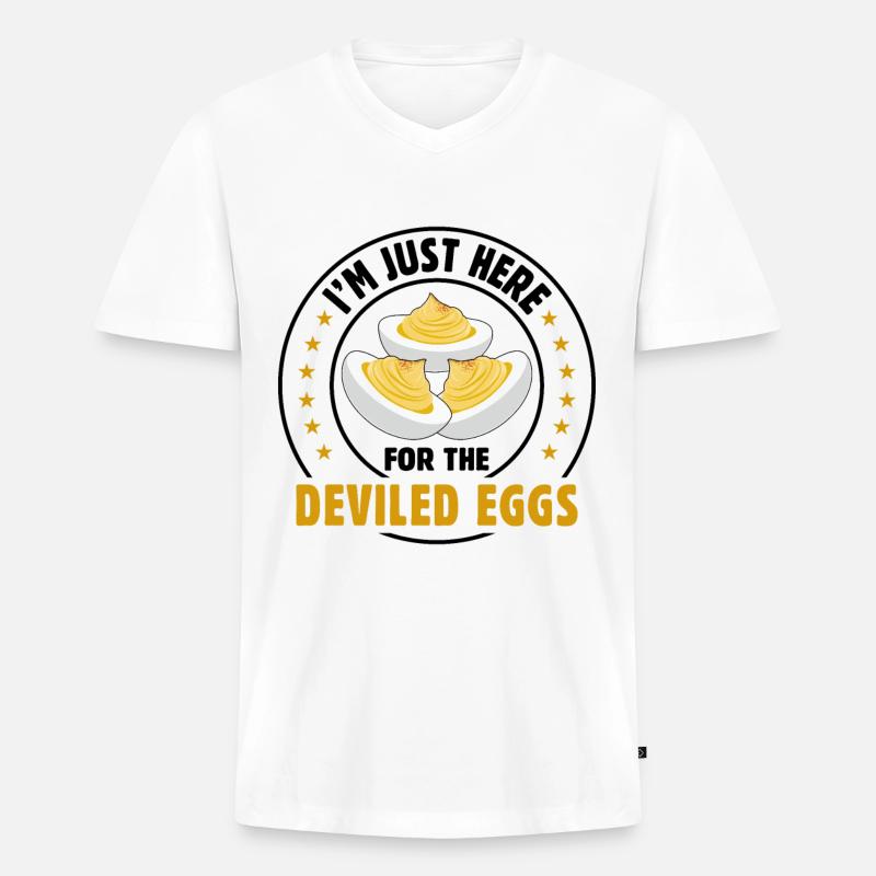 Devil's Egg Spell - Men's Premium Organic T-shirt with V-neck - white