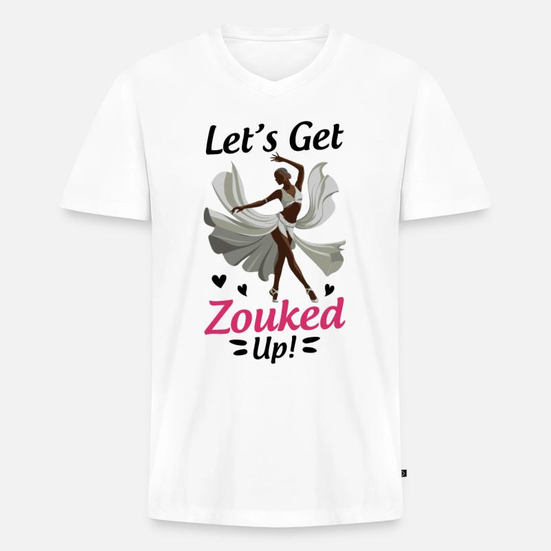 Witziger Zouk Tänzer Spruch - Männer Premium Bio T-Shirt mit V-Ausschnitt - Weiß