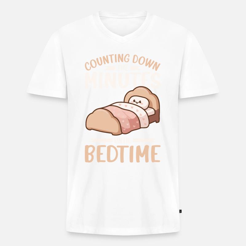 Witziger Schlaf Spruch - Männer Premium Bio T-Shirt mit V-Ausschnitt - Weiß