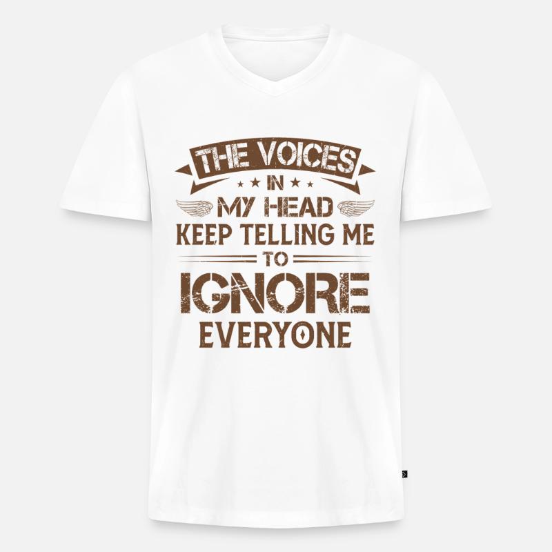 Sarkasmus Intovertiert - Männer Premium Bio T-Shirt mit V-Ausschnitt - Weiß