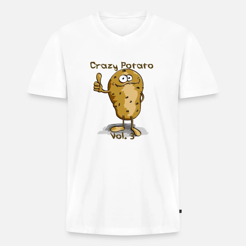 Crazy Potato Vol. 3 - Männer Premium Bio T-Shirt mit V-Ausschnitt - Weiß
