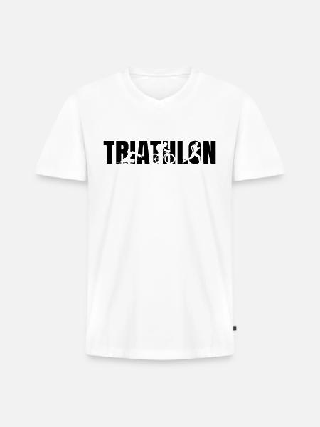 Triathlon - Men's Premium Organic T-shirt with V-neck - white