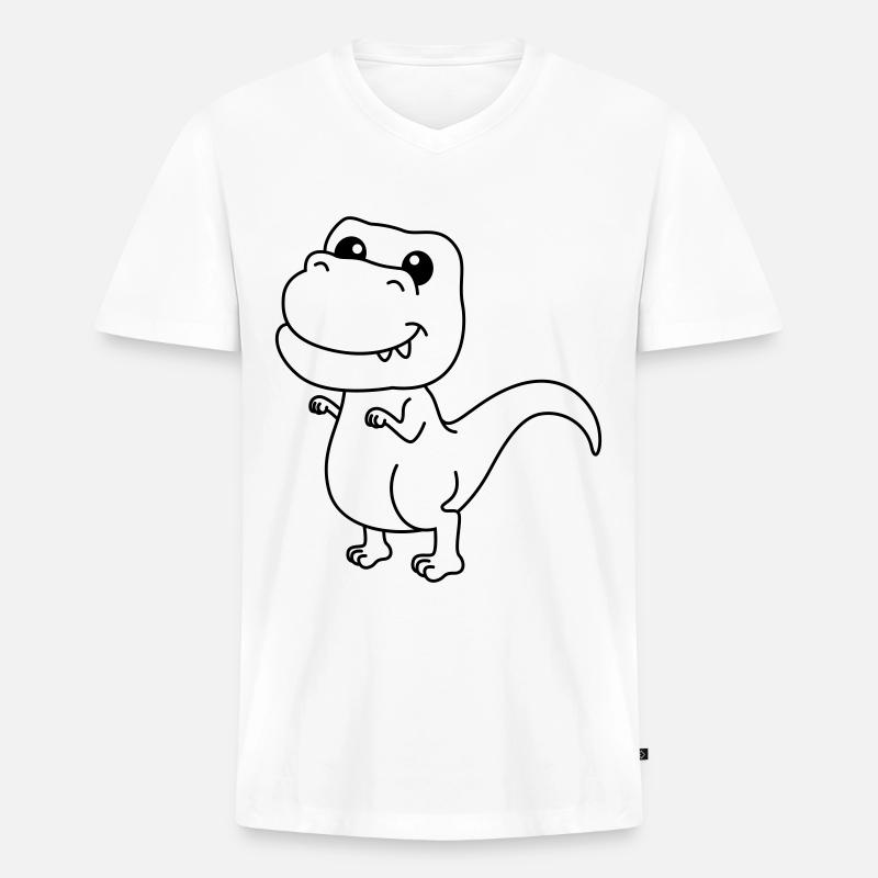 Dinosaur T-Rex Comic - Men's Premium Organic T-shirt with V-neck - white
