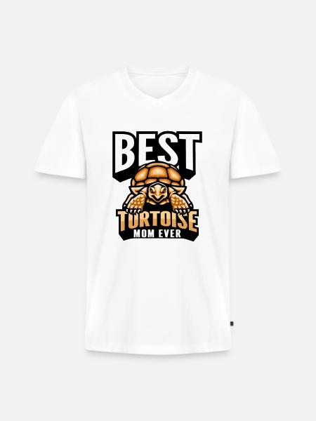 Tortoise - Men's Premium Organic T-shirt with V-neck - white
