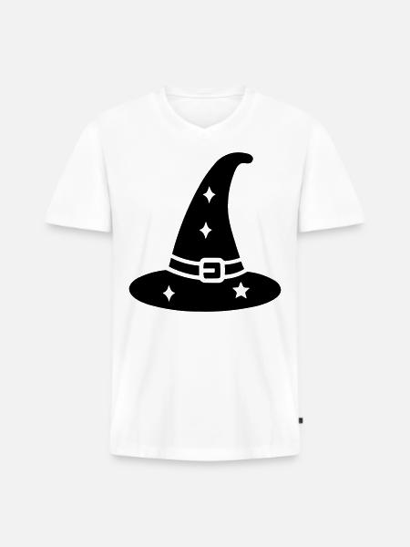 Magic Hat - Men's Premium Organic T-shirt with V-neck - white