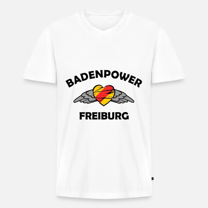 Die Freiburger Macht - Männer Premium Bio T-Shirt mit V-Ausschnitt - Weiß