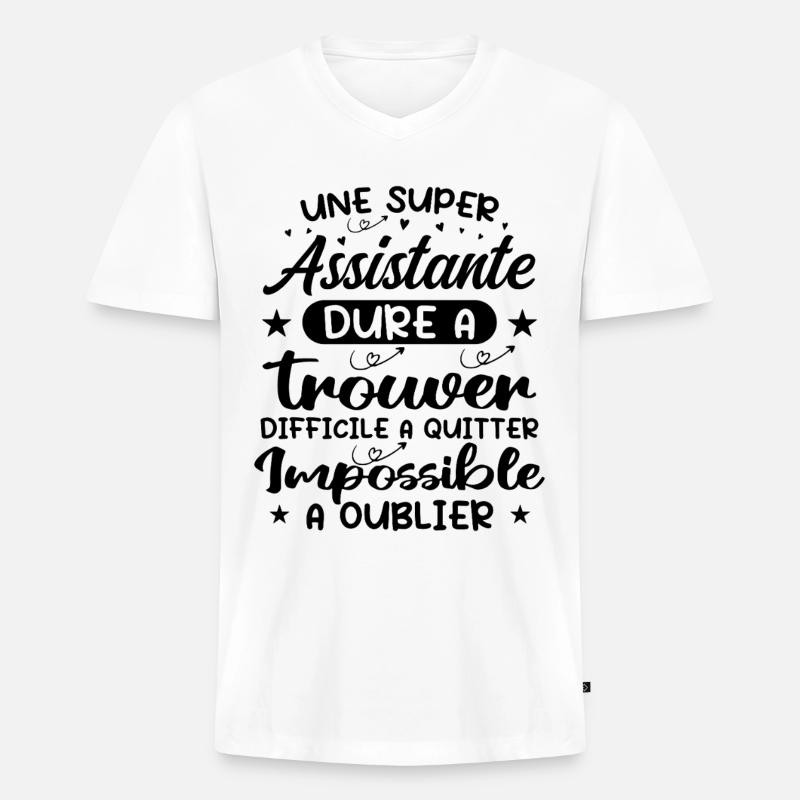 Ein Super Assistant - Assistent Geschenk - Männer Premium Bio T-Shirt mit V-Ausschnitt - Weiß