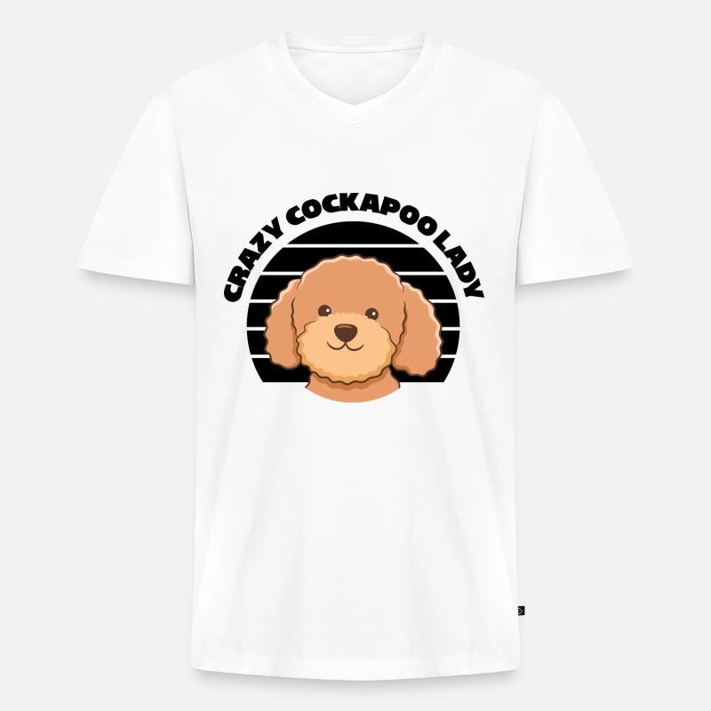 Cockapoo Hunde | Hunderasse Haustiere Geschenkidee - Männer Premium Bio T-Shirt mit V-Ausschnitt - Weiß