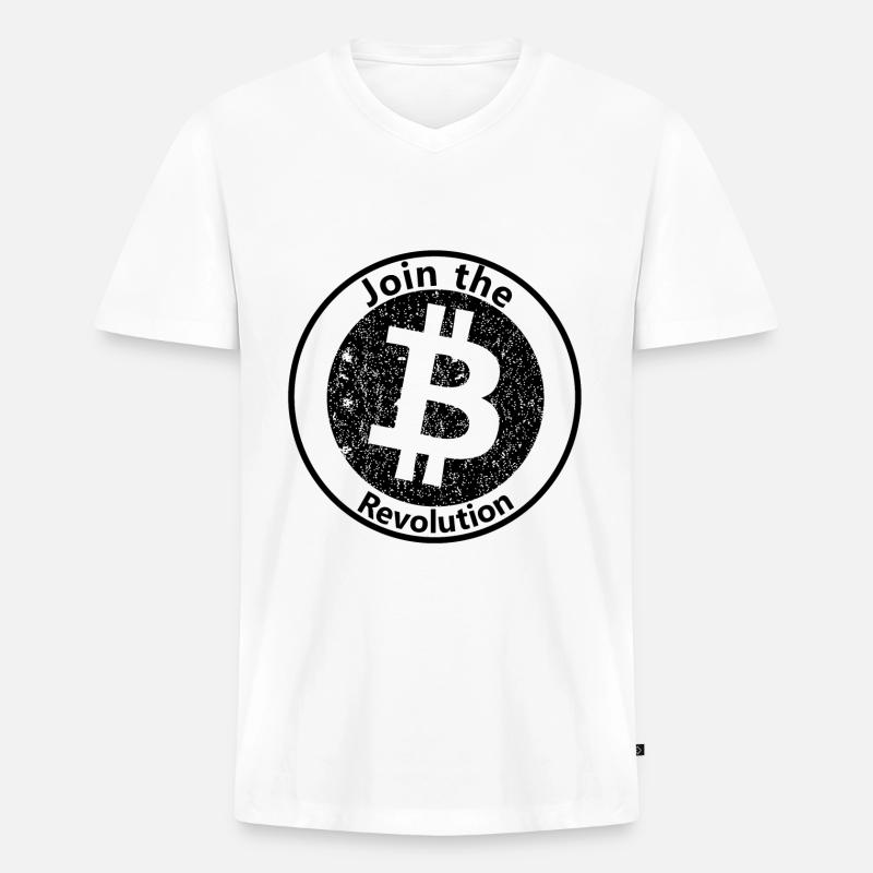 Werde Teil der Revolution - Männer Premium Bio T-Shirt mit V-Ausschnitt - Weiß