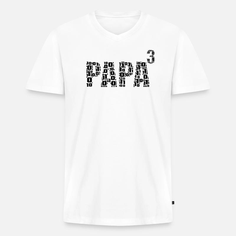 triple dad from binary code for IT specialists - Men's Premium Organic T-shirt with V-neck - white