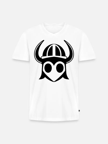 Wikingerhelm Krieger - Männer Premium Bio T-Shirt mit V-Ausschnitt - Weiß