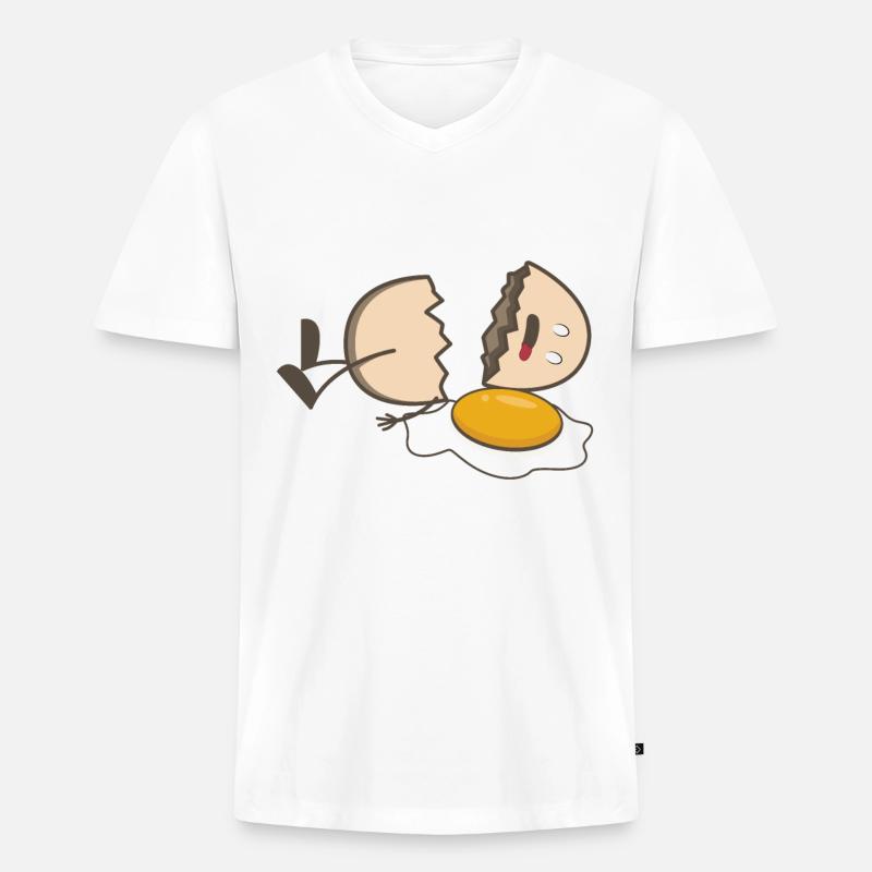 Broken egg. broken egg - Men's Premium Organic T-shirt with V-neck - white