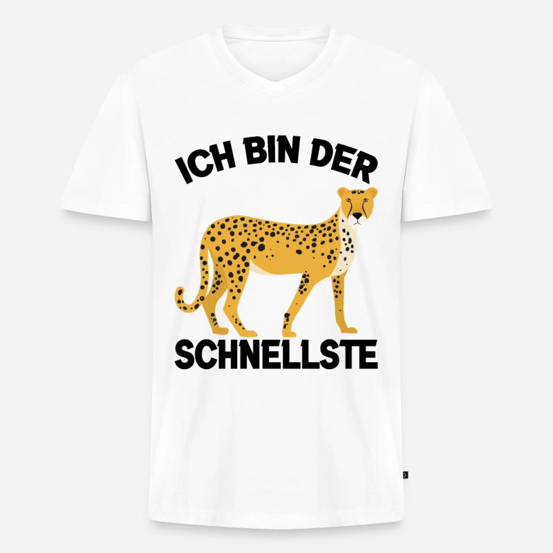 Gepard Leopard Raubkatze Kinder Kostüm - Männer Premium Bio T-Shirt mit V-Ausschnitt - Weiß