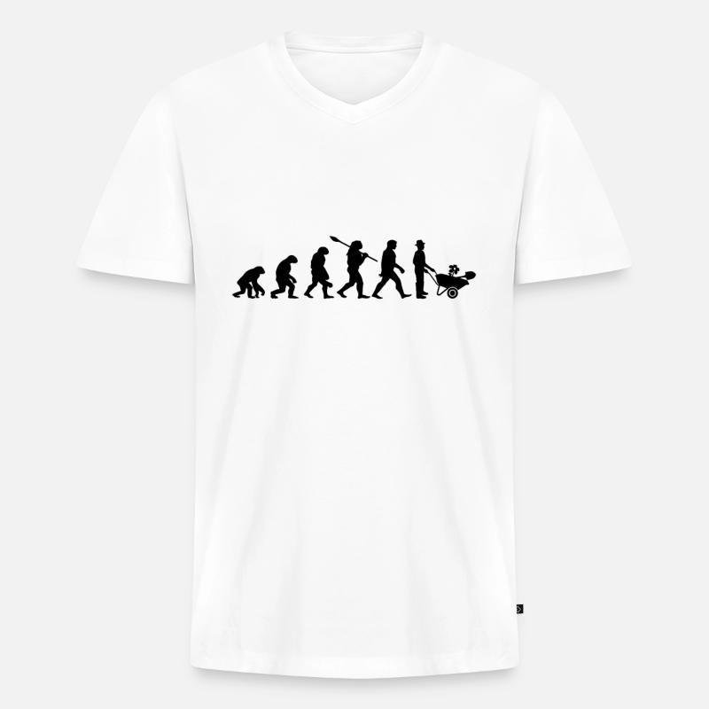 Gardener Evolution Garten Blumen Pflanzen - Männer Premium Bio T-Shirt mit V-Ausschnitt - Weiß