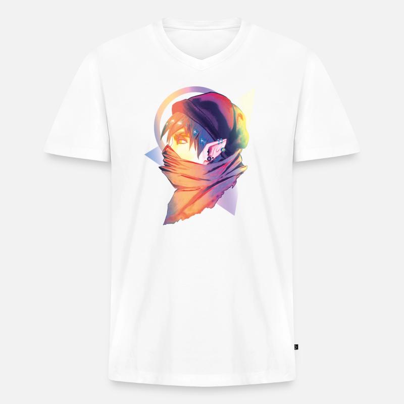 Elf modern - Männer Premium Bio T-Shirt mit V-Ausschnitt - Weiß
