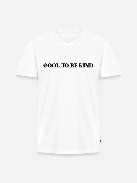 COOL TO BE KIND - Men's Premium Organic T-shirt with V-neck - white