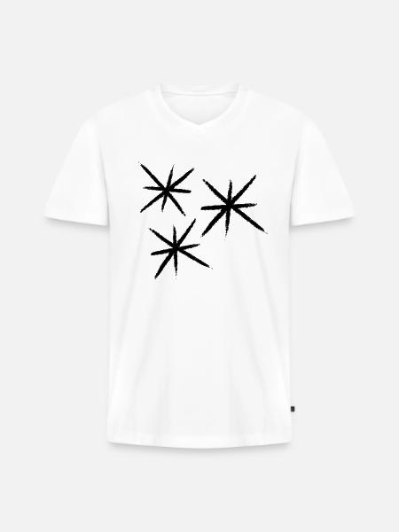 Sterne - Männer Premium Bio T-Shirt mit V-Ausschnitt - Weiß