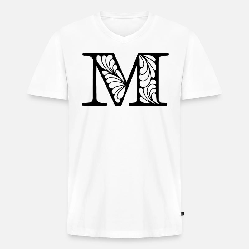 M - Männer Premium Bio T-Shirt mit V-Ausschnitt - Weiß
