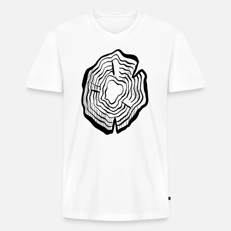 Baumringe - Männer Premium Bio T-Shirt mit V-Ausschnitt - Weiß