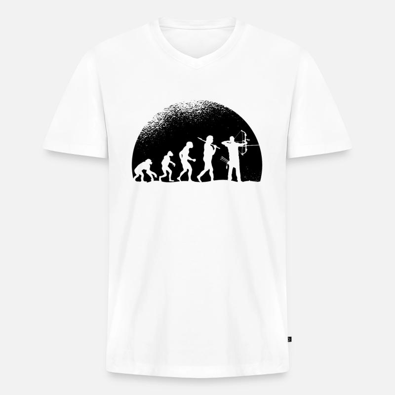 Evolution Archery - Men's Premium Organic T-shirt with V-neck - white
