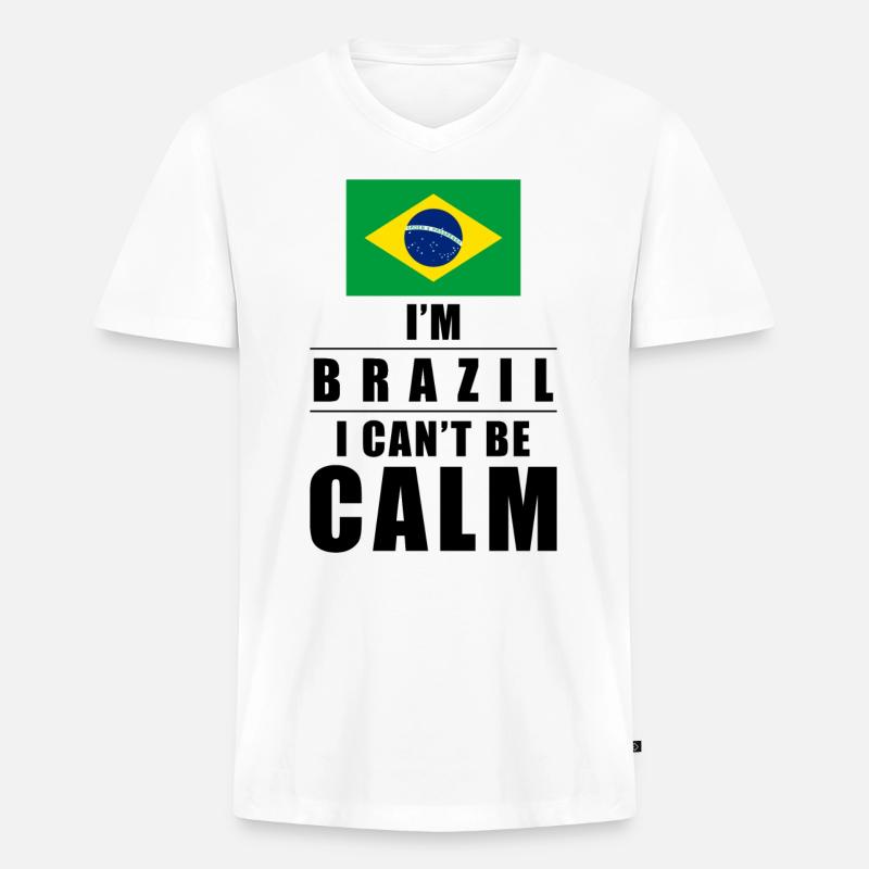 Brasilianer Spruch - Männer Premium Bio T-Shirt mit V-Ausschnitt - Weiß
