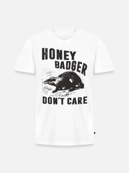 dachse dachshöhle dachsbau honigdachs waldtier - Mannen Premium Bio T-shirt met V-hals - wit
