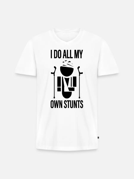 handicap gehandicapte gehandicapte gehandicapte rolstoel - Mannen Premium Bio T-shirt met V-hals - wit