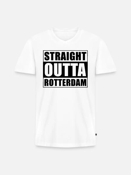 Straight outta Rotterdam - Men's Premium Organic T-shirt with V-neck - white