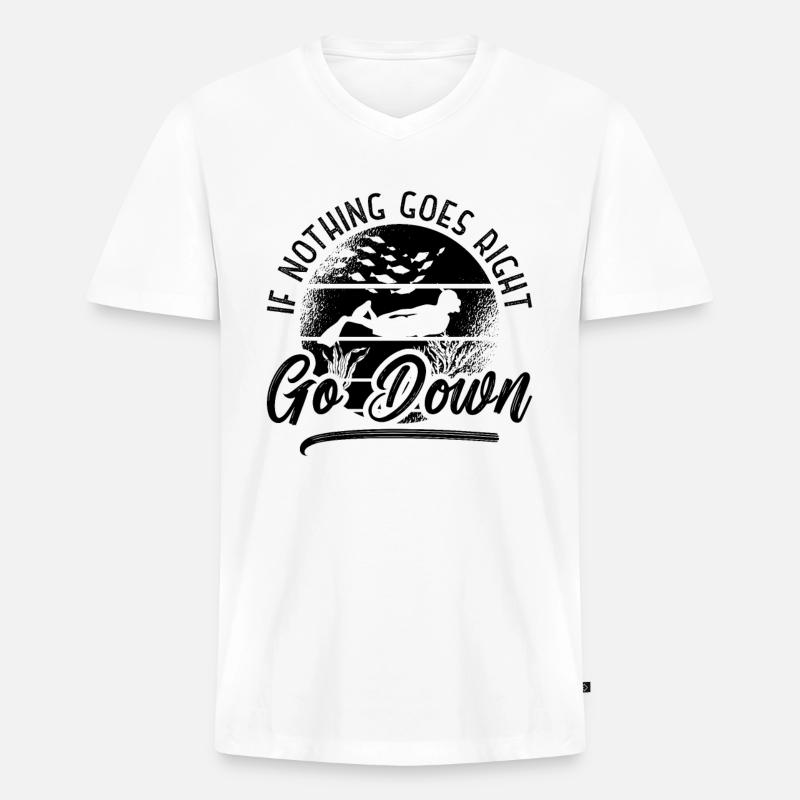 Apnoe Freitaucher Freitauchen Tauchen Geschenkidee - Männer Premium Bio T-Shirt mit V-Ausschnitt - Weiß