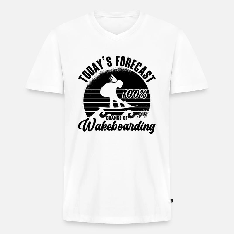 Wakeboarden Wakeboarder Wakeboard Geschenkidee - Männer Premium Bio T-Shirt mit V-Ausschnitt - Weiß