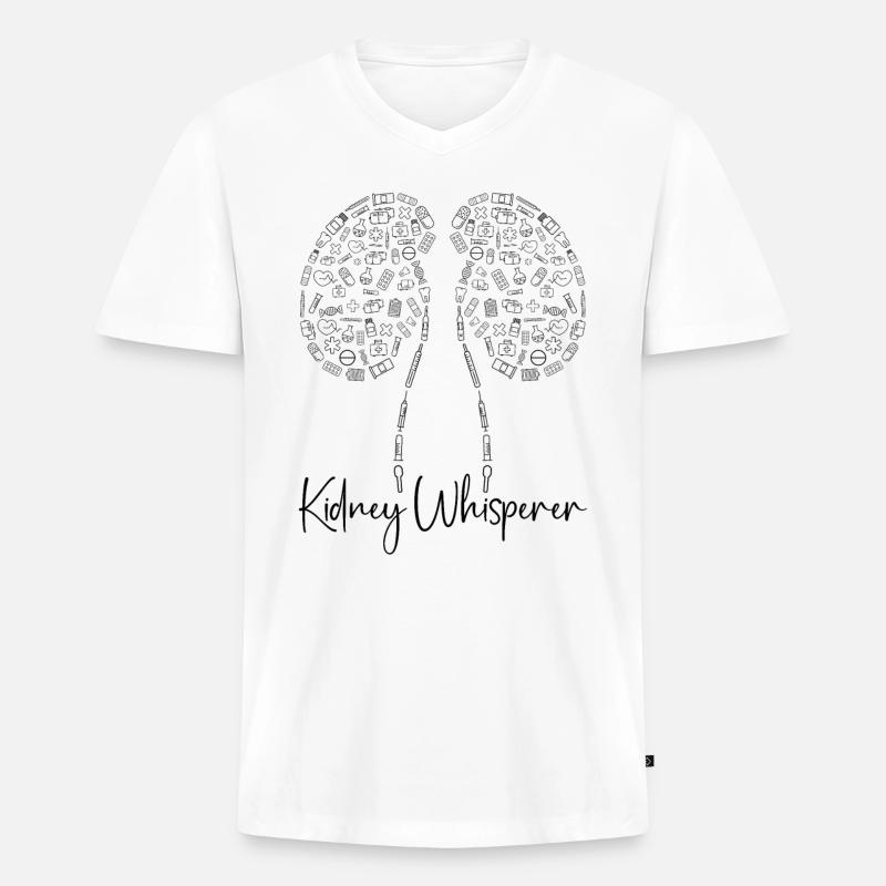 Dialysetechniker Nephrologie Dialyse Geschenkidee - Männer Premium Bio T-Shirt mit V-Ausschnitt - Weiß