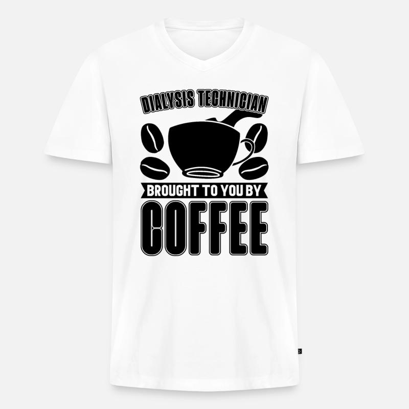 Dialysetechniker Nephrologie Kaffee Geschenkidee - Männer Premium Bio T-Shirt mit V-Ausschnitt - Weiß