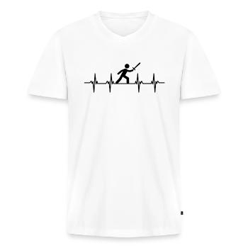 Sword Fighting Sword Blade Lance Saber Dagger - Men's Premium Organic T-shirt with V-neck - white - Front - Nico (187cm)