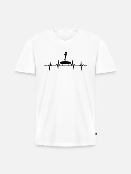 Trampolino jumper Trampolino trampolino trampolino - Maglietta ecologica premium da uomo con scollo a V - bianco