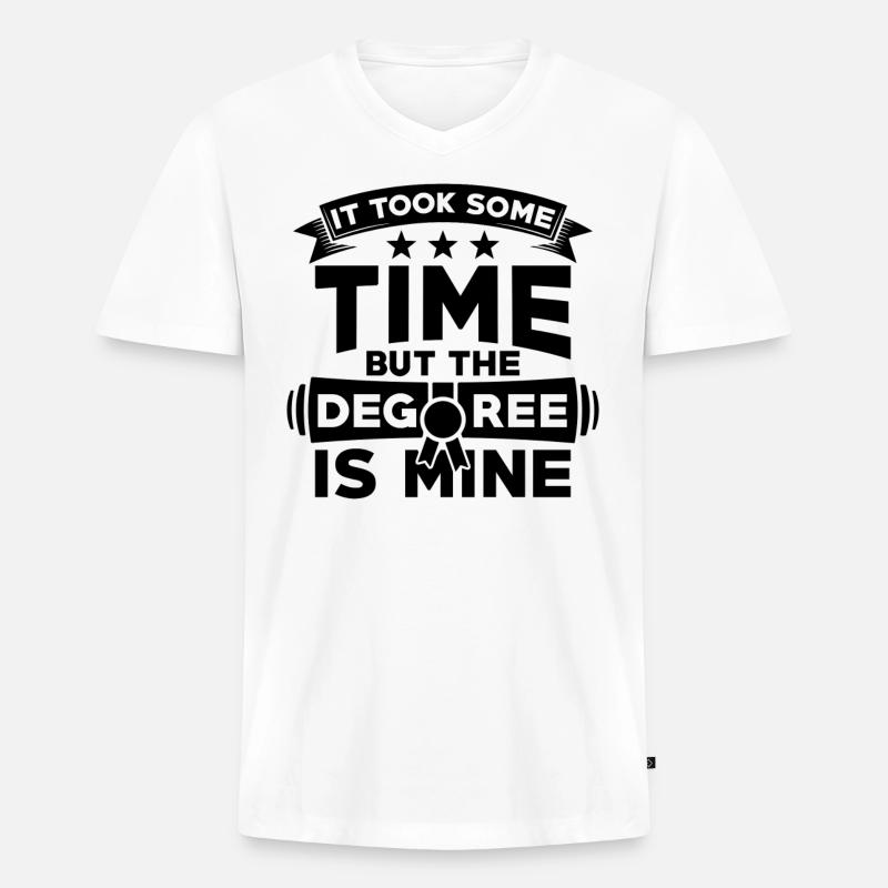 Spruch Zum Studienabschluss - Männer Premium Bio T-Shirt mit V-Ausschnitt - Weiß