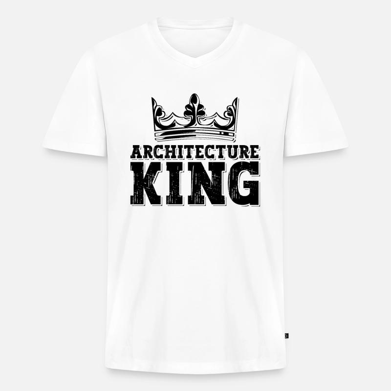 Architecture King Construct Building Architects - Männer Premium Bio T-Shirt mit V-Ausschnitt - Weiß