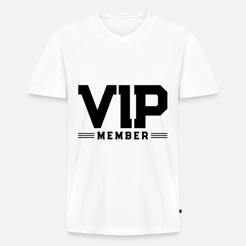 Vip team member - Männer Premium Bio T-Shirt mit V-Ausschnitt - Weiß