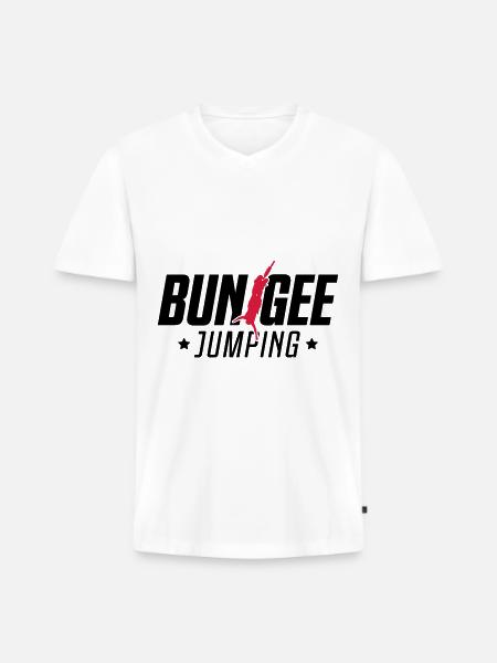 bungee jumping extreme sports - Men's Premium Organic T-shirt with V-neck - white