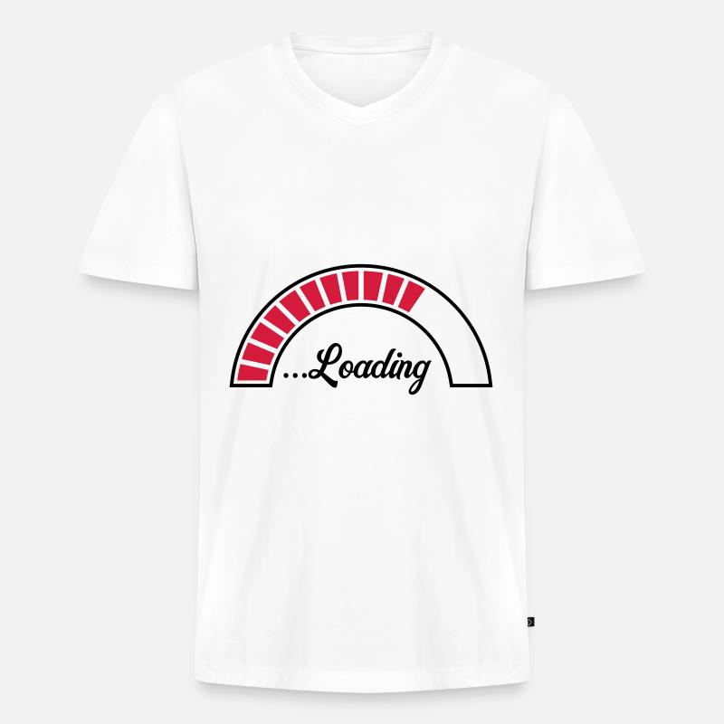 loading ladebalken symbol - Männer Premium Bio T-Shirt mit V-Ausschnitt - Weiß