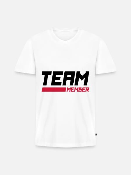 team member - Men's Premium Organic T-shirt with V-neck - white
