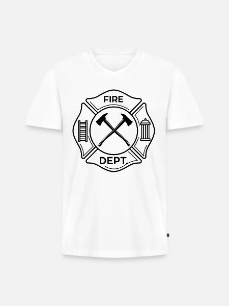 Caserne de pompiers - T-shirt encolure en V Premium bio Homme - blanc