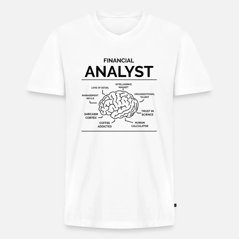 Finanzanalyst - Männer Premium Bio T-Shirt mit V-Ausschnitt - Weiß
