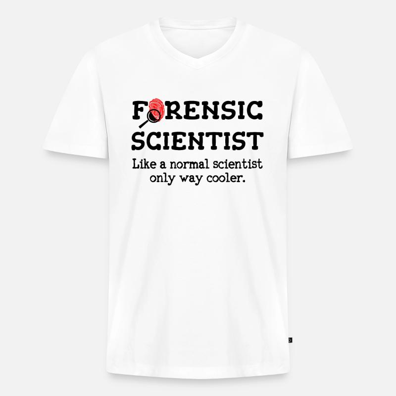 Kriminaltechniker, Forensischer Ermittler - Männer Premium Bio T-Shirt mit V-Ausschnitt - Weiß