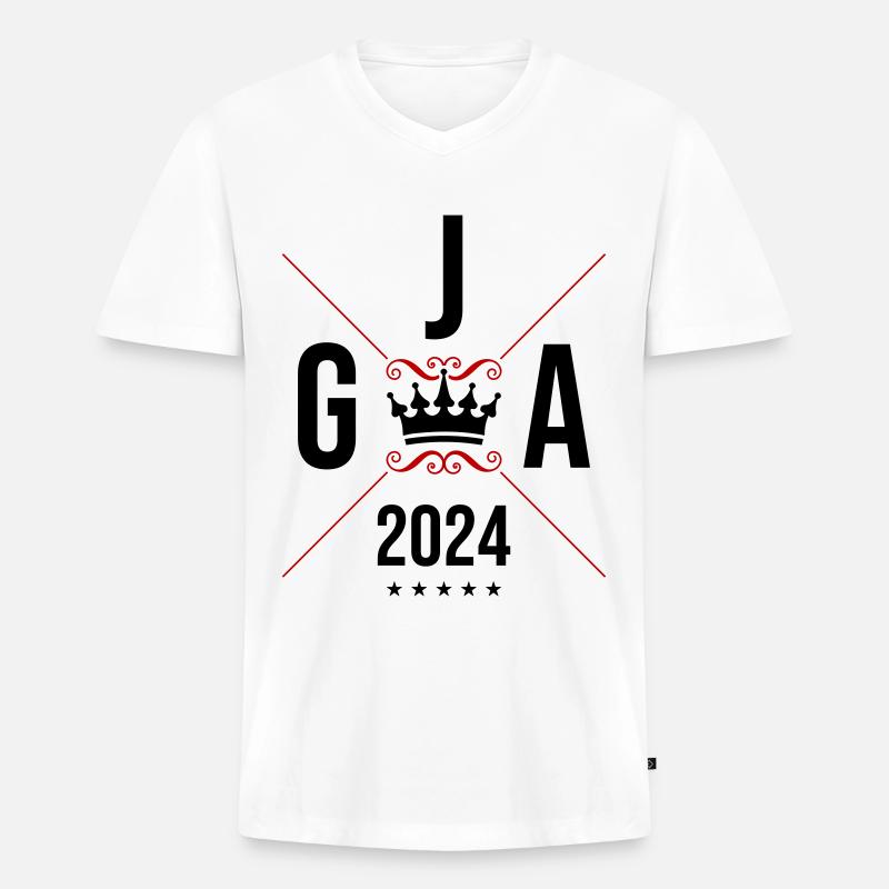 Jga 2024 Junggesellenabschied - Männer Premium Bio T-Shirt mit V-Ausschnitt - Weiß