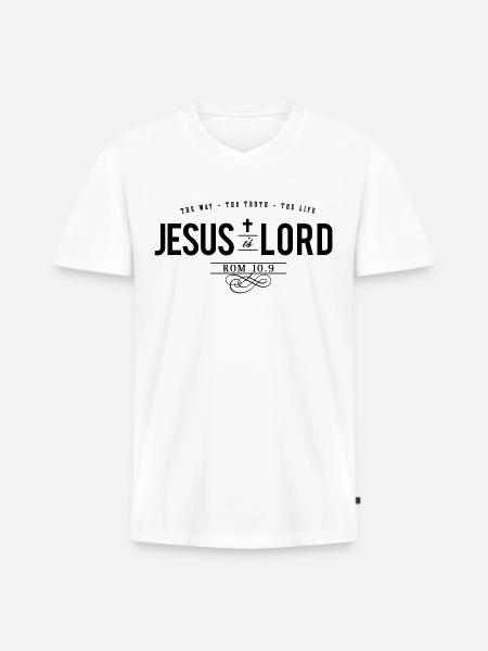 Jesus is Lord - Men's Premium Organic T-shirt with V-neck - white