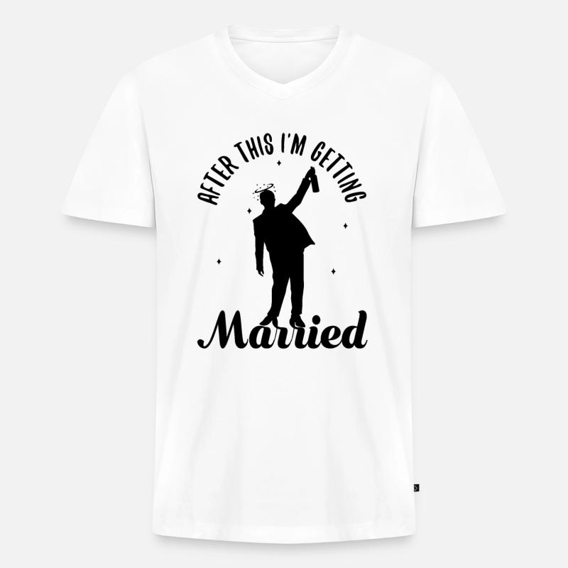 After this im getting married - Männer Premium Bio T-Shirt mit V-Ausschnitt - Weiß