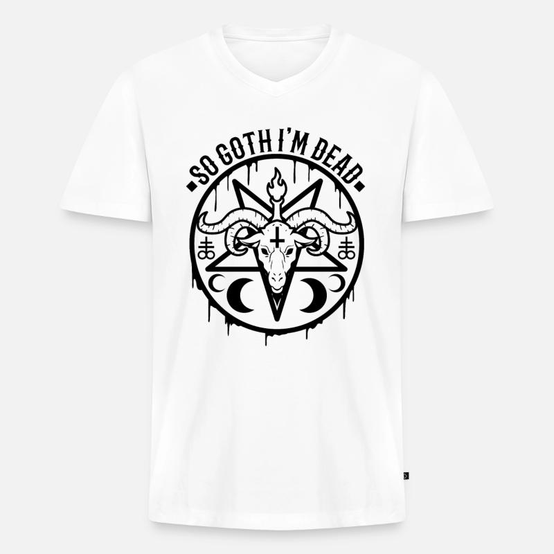 So Goth I'm Dead - Männer Premium Bio T-Shirt mit V-Ausschnitt - Weiß