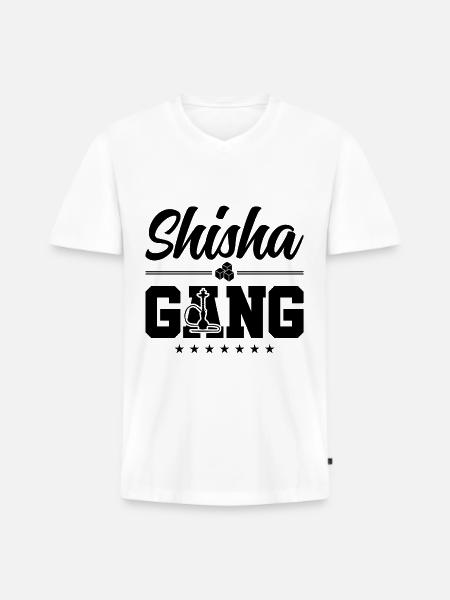Fumeurs de shisha - T-shirt encolure en V Premium bio Homme - blanc